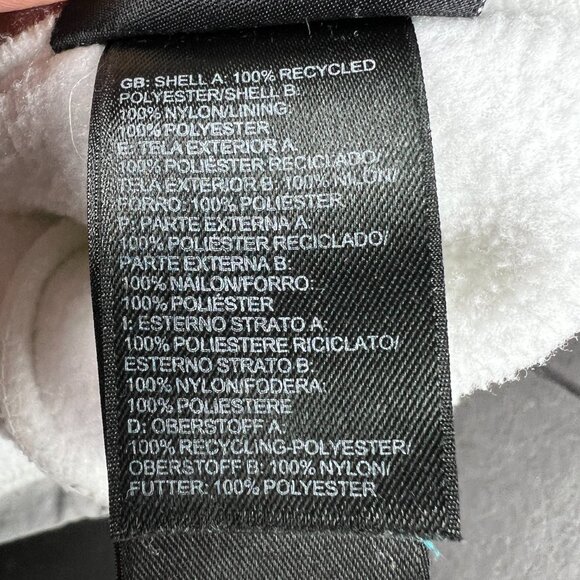 The North Face TNF Denali Jacket Women Small Grey White Polortec Full Zip Fleece - Picture 9 of 16